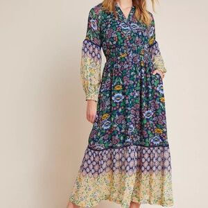 Anthropologie Maeve Ondine Floral Maxi Dress, Size XS